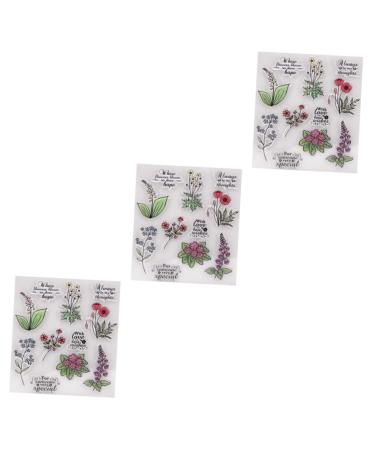 Lurrose 3pcs Postage Stamps Clear Wax Seal Clear Stamp Block Scrapbooking Stamps Account Finished Chapter