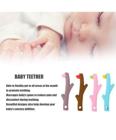 4Pcs Teether Tubes Soft Silicone Teething Tubes Baby Soothing Teether Toy Baby Teething Toy Teether Chewing Tube Food Grade Silicone Set Kit for Infant - Buy Online on GoSupps.com