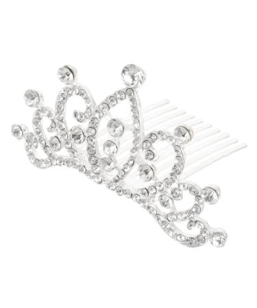 FRCOLOR Tiara Crown for Children Girls with Combs Children's Tiara Mini Comb Combs for Children Hair Comb with Rhinestone Girls Combs for Prom Children's Tiara Girls Combs Small Crown Mittel
