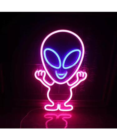 Alien pink neon light led neon shield light lamp art party wall decoration Christmas night light gaming setup streamer background lighting decorative wall lamp astronaut space marsmnnchen alien Marsmnnchen pink