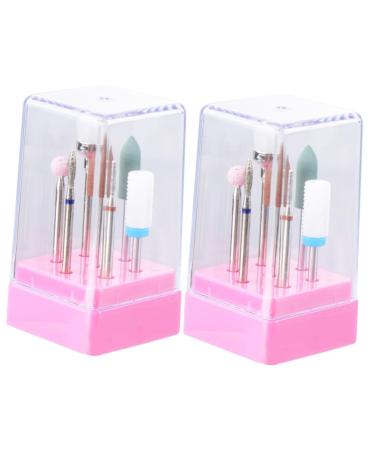 Housoutil 2 Sets Carbide Drill Bit Witch Hat Clip Ceramic Drill Bit Nail Polishing File Bit Heads Nail Tools Metal Nail Art Silicone Nail Art Tool Nail Drill Polisher