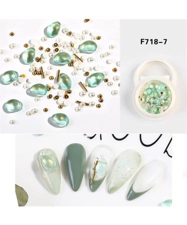 Mixed Size Water Dropped Colorful Elongated Nail Art Rhinestone DIY Tips Glass Stone Manicure Decor(F718-7)