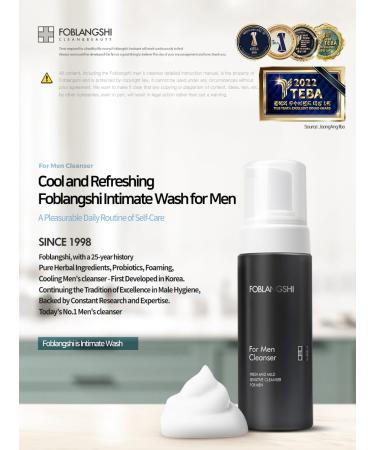 Intimate Wash for Men - Travel Size with Prebiotics | pH Balanced Foaming Hygiene 1.01 fl oz - Made in Korea - Buy Online on GoSupps.com