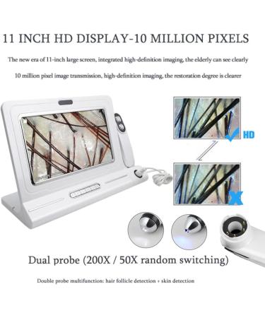 Skin Diagnosis Hair Analyzer 11 Inch LCD Screen Digital Scalp Hair Follicle Oil Moisture Magnifying Detector Analyzer Skin Pigment Tester - Buy Online on GoSupps.com