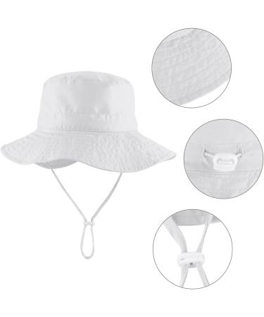 LACOFIA Toddler Baby Sun Hat | Unisex Kids Summer Bucket Hat with Wide Brim | Adjustable | 3-7 Years | White - Buy Online on GoSupps.com