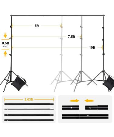 Adjustable 8.5x10ft Backdrop Stand for Parties & Events | Background Support System with Clamps, Clips, Sandbag & Carry Bag - CPLIRIS V2 - Buy Online on GoSupps.com