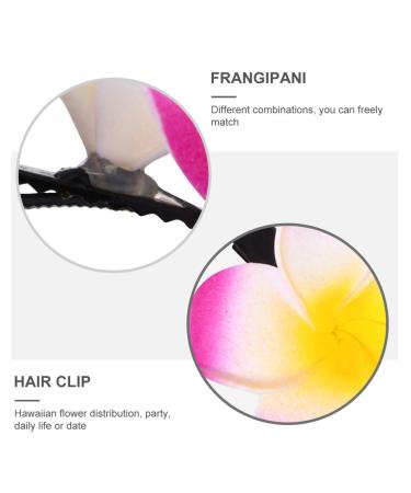 18 Pieces Frangipani Hair Clips - Hawaiian Flower Hair Accessories | Chiffon Plumeria & Hibiscus Hair Clamps for Parties - Buy Online on GoSupps.com