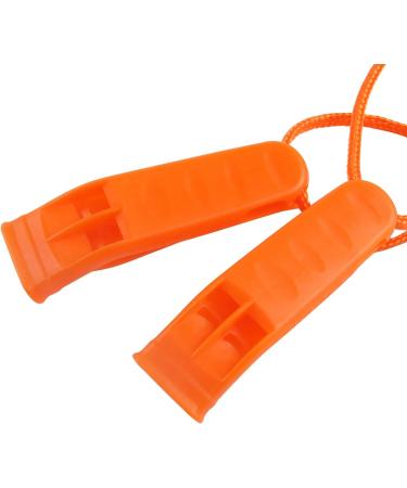 AUGSUN 10 Pcs Safety Whistle with Lanyard - Marine Grade Plastic Whistle for Emergencies, Orange - Buy Online on GoSupps.com