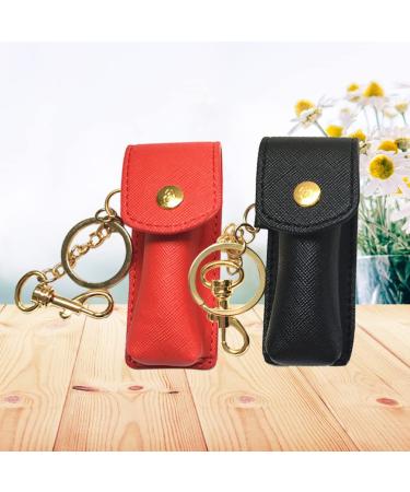ARTIBETTER 2pcs Clip-On Sleeve Chapstick Key Chain Holder - Leather Lip Balm Pouch Storage Bags - Fashion Lipstick Case with Key Ring - Portable Gift for Women/Girls - Buy Online on GoSupps.com