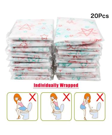 Homgaty 20 Pack Toilet Seat Covers Disposable  Extra Large XL Portable Potty Seat Covers for Kids and Toddler Potty Training or Home Travel Public Toilet Use(with Stick Tape Individually Wrapped) - Buy Online on GoSupps.com