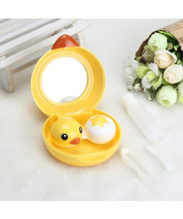 Fiedfict Mini Cute Animal Contact Lens Container - Portable Plastic Travel Set for Kids & Students - Easy to Use Yellow - Buy Online on GoSupps.com
