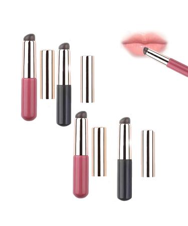 Homezo Siliconemakeup Brush Silicone Lip Brush New Soft Silicone Lip Brush with Lid Homezo Silicone Makeup Applicator Reusable Lip Applicator 4 Pcs