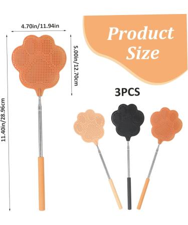 Fly Swatter for Indoors Extendable Fly Swatter 3Pcs Fly Swatter Manual Paw-Shaped Flyswatter Heavy Duty Fine Mesh PP Stainless Steel Fly Swatter for Indoors - Buy Online on GoSupps.com