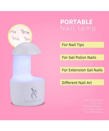 SXC Cosmetics G-45 Pink Gel Nail Polish Kit with XXL Nail Tips - Professional Nail Art Extension Starter Kit - Buy Online on GoSupps.com