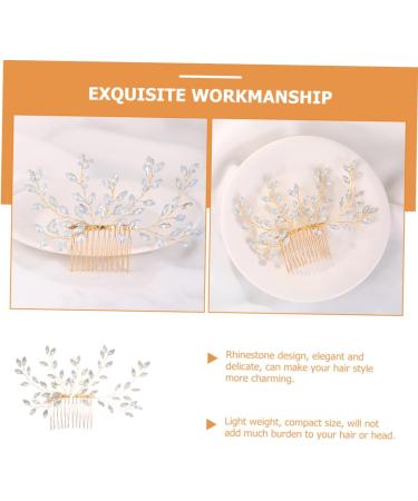 Angoily Sweet Rhinestone Hair Accessories Bridal Hair Prom Hair Accessories Prom Headpiece Headwear for Women Beads Tiara Bridal Headpieces for Wedding Crystal Dress Bride Comb - Buy Online on GoSupps.com