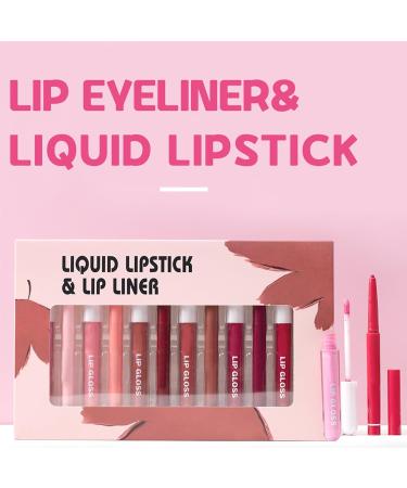  Fmzrbnih Lip pencil and lip liner set: matte lip pencil set liquid lip pencil collection long-lasting and easy-to-apply makeup kit | Color set - Buy Online on GoSupps.com