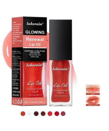 AKARY Glowing Renewal Lip Oil Nourishing Tinted Lip Oil Water Lip Tint with High Shine Finish Liquid Lipstick Plumping Lip Gloss Lip Oil Non-Sticky Lip Stain for Lip Care and Dry Lips 03 Honey