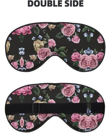 Shop Black Background Rose Soft Sleep Eye Mask | Breathable Eye Patch for Women | Ideal for Travel & Relaxation - Buy Online on GoSupps.com
