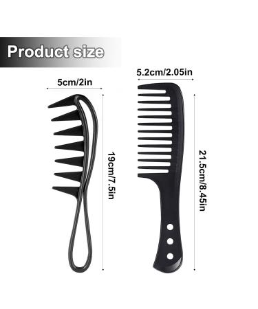 Coarse Curly Bum Wide Dentures - 2 Pack Tooth Ridge for Wavy Thick Hair Wigs | Hairdresser Salon Essentials for Men & Women (Black) - Buy Online on GoSupps.com