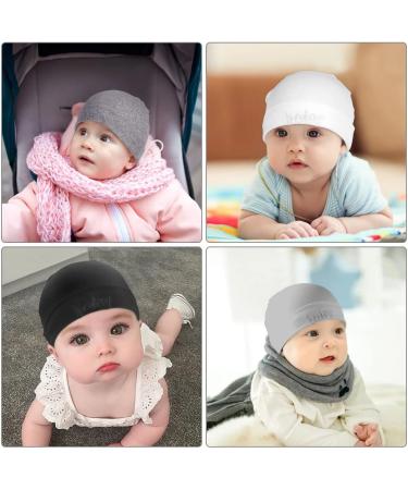 Aolso Newborn Baby Hats Mittens Set - 4pcs Infant Cotton Caps & Gloves for 0-6 Months - Buy Online on GoSupps.com