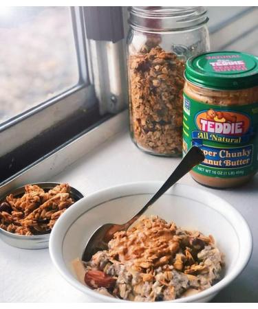 Teddie Super Chunky Peanut Butter - 16oz Plastic Jar | Gluten-Free, Vegan - Pack of 1 - Buy Online on GoSupps.com