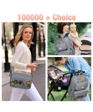 Buy Tonyeee Personalized Diaper Backpack | Stylish Travel Baby Bag with Removable Cross Body Bottle - Gray - Buy Online on GoSupps.com