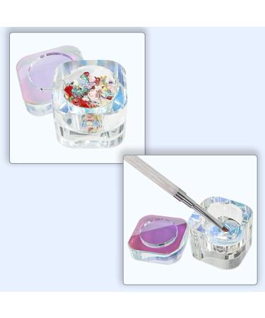 MagiDeal Nail Art Dish with Lid Glass Cup Manicure Care Tools Acrylic Nail Art Accessory for Salon Pink - Buy Online on GoSupps.com