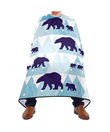 Waterproof Barber Cape -Polar Bear Mom and Son Cheetah Haircut Bib for Men Unisex Hair Cutting Cape(8rp1a)