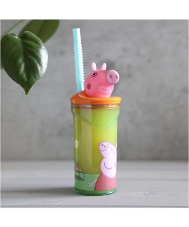 Peppa Pig Drinking Cup with Straw & 3D Figure - 360ml BPA-Free Kids' Cup for Boys & Girls - Buy Online on GoSupps.com
