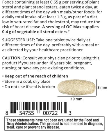 Rawleigh OC-MAX 120 Caplets - Plant Sterol Nutritional Supplement for Cardiovascular & Immune Health - Buy Online on GoSupps.com