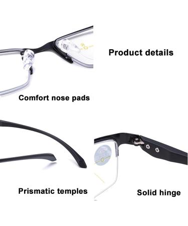 Progressive Multifocal Reading Glasses | Blue Light Blocking & Glare-Free | Enhanced Visual Clarity for Gaming & Reading (+1 Size) - Buy Online on GoSupps.com