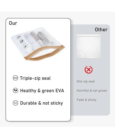 ECOHUB TSA Approved Airport Liquid Bag 20x20cm - Clear Toiletry Bag for Travel - Men and Women - Airline Approved Zip Lock Bags - Light Brown - Buy Online on GoSupps.com