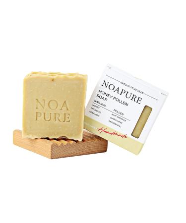 NOA PURE Natural Honey Pollen Bar Soap - Vegan Cold Pressed Moisturizing Soap with Essential Oils for Face Hand & Body - All Natural Ingredients - Buy Online on GoSupps.com