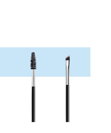 Duo Eyebrow Brush Set - Angled Eye Brow Brush with Spoolie, Professional Tool for Powder, Gel, and Wax Application - Buy Online on GoSupps.com