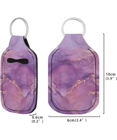 Dreaweet Neoprene Hand Sanitizer Holder Keychain - Portable Chapstick Holder - Marble Purple - Buy Online on GoSupps.com