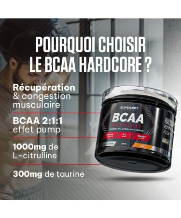 Superset Nutrition | Bcaa Hardcore (360g) | BCAA Powder (Amino Acids) | 2:1:1 Optimal Ratio for Anabolism - Explosive Formula of BCAA + Citrulline Taurine & Vitamins - Tutti Frutti - Buy Online on GoSupps.com