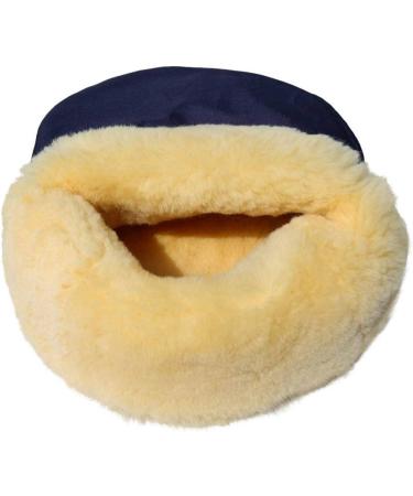 Lambskin Foot Warmer - Cuddly Merino Sheepskin Natural Fur in Blue/Yellow for Ultimate Comfort | International Shipping Available - Buy Online on GoSupps.com