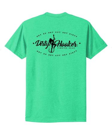 Dirty Hooker Fishing Gear Apple Green Premium T-Shirt | Vintage Black Logo | X-Large - Buy Online on GoSupps.com