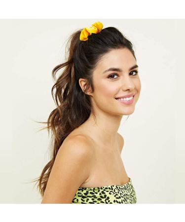 Guvass 2 Pack Yellow Velvet Hair Scrunchies - Soft Hair Ties for Women - Buy Online on GoSupps.com