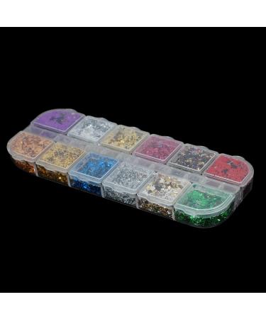 daiwei 12 Grid Nail Sequins Paillette Aluminum Irregular Flakes Gold Silver Pigment Nail Art Decoration Mirror Foil Paper Cby - Buy Online on GoSupps.com