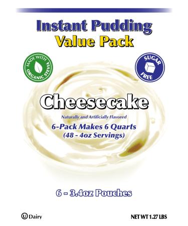 GramZero Cheesecake Sugar Free Pudding Mix 6-Pack - Low Calorie, Stevia Sweetened Dessert for Nutrition Club Shakes - Buy Online on GoSupps.com