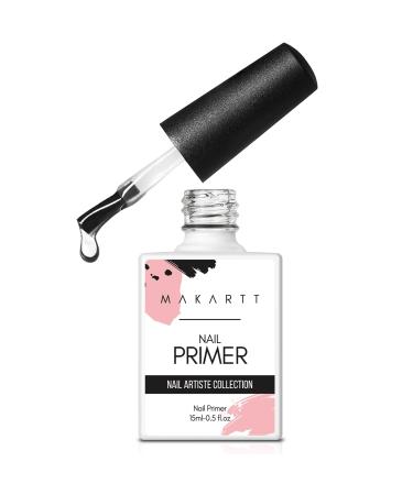 Makartt Nail Primer No Lift Nail Primer for Acrylic Nails 15ml Nail Primer Prep for Gel Nail Polish Dipping Powder Nail Art Fast Dry Acid Free Gel Nail Primer Home Salon Manicure Clear-15ml Nail Primer