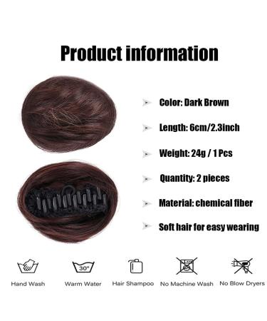 RPAEOY Dark Brown Messy Bun Claw Clips - 2 Pack Synthetic Hair Scrunchy Donut for Women - Buy Online on GoSupps.com