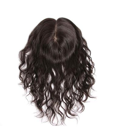 Yanamy Curly Real Hair Attachments - 14x14 cm Silk Base Crown Part for Thinner Hair - Natural Black 20.3 cm - Buy Online on GoSupps.com