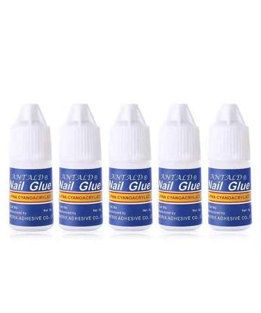 5Pcs/Set Nail Glue Fast-dry Adhesive Acrylic French Art False Tips 3D Decoration Glue Nail Rhinestone Makeup Cosmetic Tools