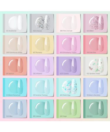 Spring Summer Pastel Gel Nail Polish Kit - 20 Trend Colors + Top & Base Coat - MEFA Macaron Series for Women - Buy Online on GoSupps.com