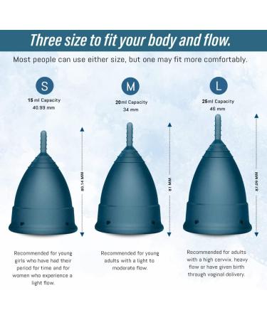 Shepowher Menstruation Cup & Carrying Bag - 100% Medical-Grade Silicone Flexible Easy to Use - High-Quality Period Cup (1 Pack) for Tampon Replacement - Buy Online on GoSupps.com