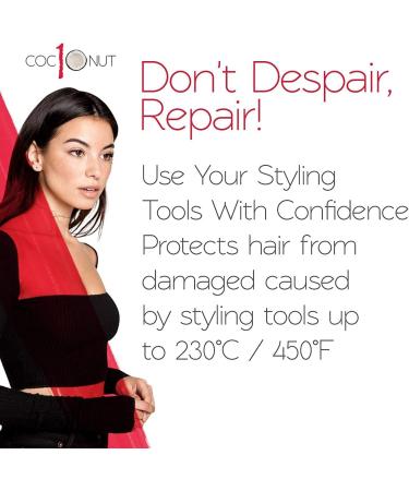 Coconut Heat Protectant Spray - Up to 450F Thermal Protection - For All Hair Types - Prevent Frizz & Split Ends - 8.45fl.oz - Buy Online on GoSupps.com