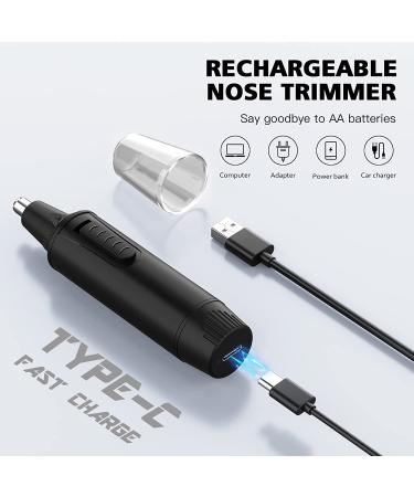 Ear and Nose Hair Trimmer for Men Rechargeable Nose Trimmer Professional Painless Eyebrow & Facial Hair Trimmer  IPX7 Waterproof Dual Edge Blades for Easy Cleansing Black-rechrge - Buy Online on GoSupps.com