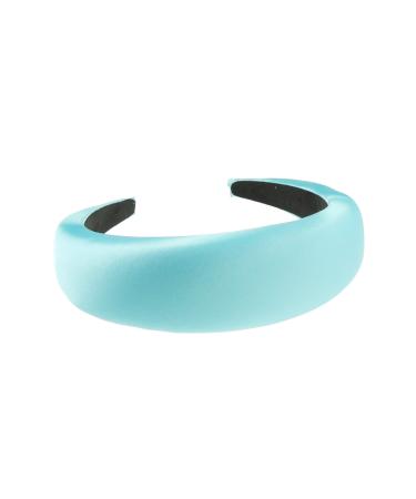 Ladies Evening High & Wide Padded Satin Headband Alice Band (Turquoise)